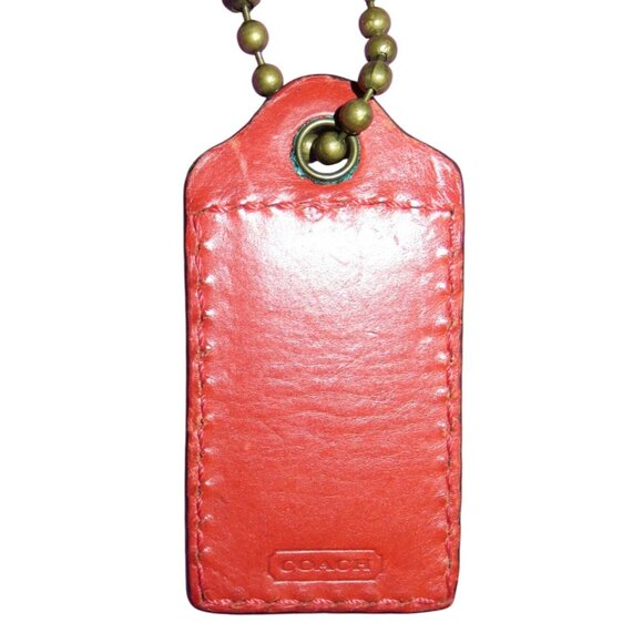 COACH Leatherware 1941 Orange Leather Large Hangtag FOB bag charm - Picture 2 of 3
